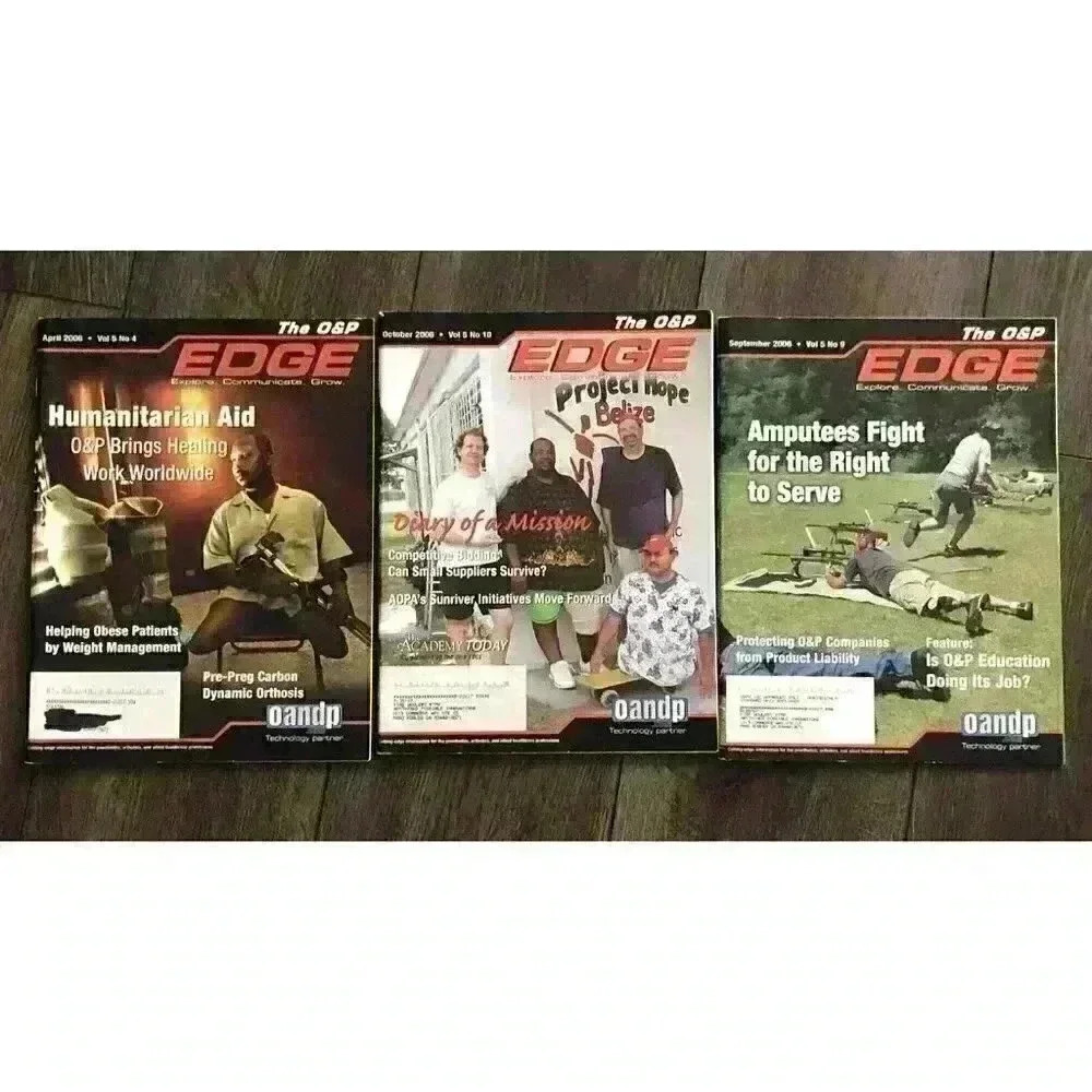 O&P Edge Magazines Orthotics Prosthetics Rehabilitaion Amputee Ephemera‎ Lot